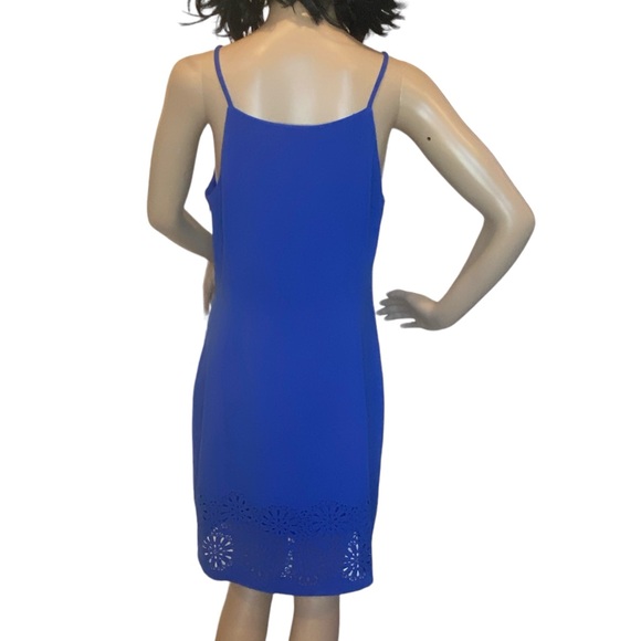 Banana Republic Knee Length Dress with Cutouts Spaghetti Straps Blue Sz 8P EUC - Picture 3 of 5